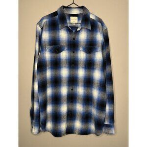 American Eagle Shirt Mens L Classic Fit Heavy Flannel Plaid Long Sleeve Shacket